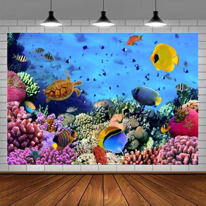 Aquarium Marine World - 바다 밑 해저 세계 사진 배경