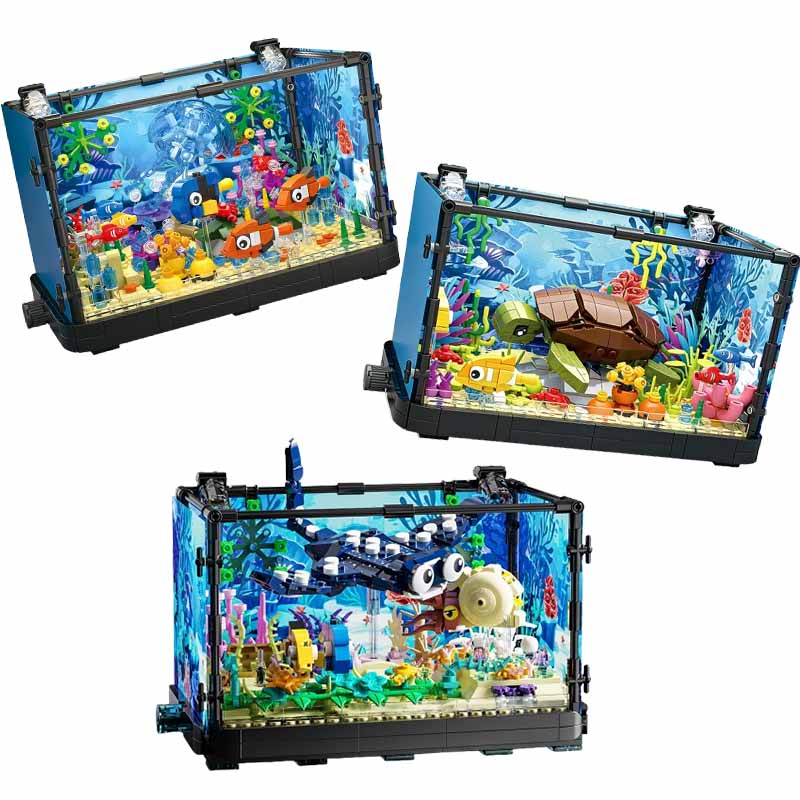 조명이 포함된 어항 빌딩 블록 세트, 수족관, 해양 거 - Marine Aquarium Home 리뷰 및 가격