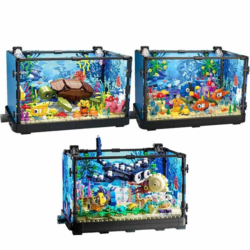조명이 포함된 어항 빌딩 블록 세트, 수족관, 해양 거 - Marine Aquarium Home 리뷰 및 가격